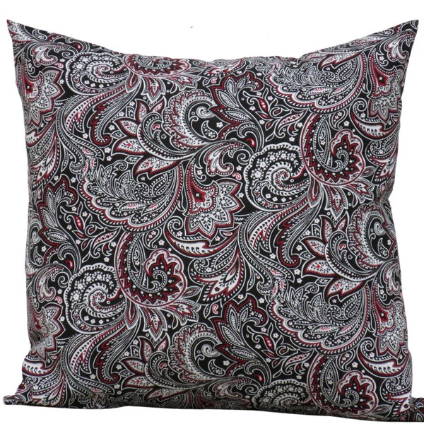 Black Paisley Pillow Etsy