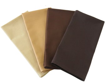 Solid Brown Cloth Napkins, Set of 4 or 6, 100% Cotton also in Khaki, Tan and Beige, for Everyday Use for Lunch or Dinner