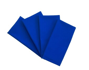 Royal Blue Cloth Napkins, Set of 4 or 6, 100% Cotton for Everyday Use for Lunch or Dinner, and in More Colors