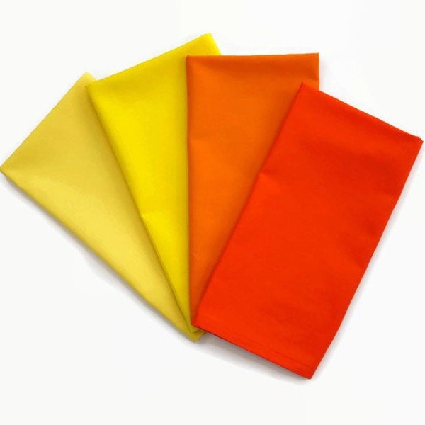 Solid Yellow or Orange Cloth Napkins, Set of 4 or 6, for Everyday Use for Lunch or Dinner