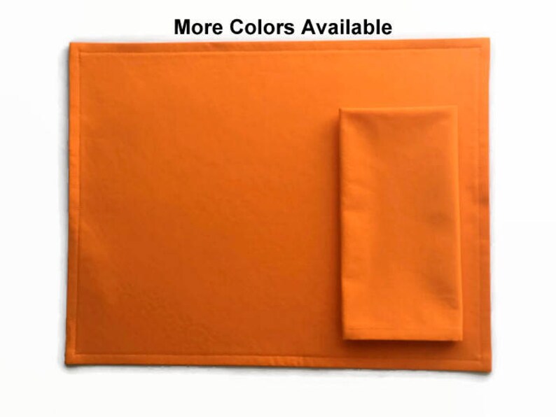 Solid Orange Placemats Set of 2 With Optional Matching Etsy