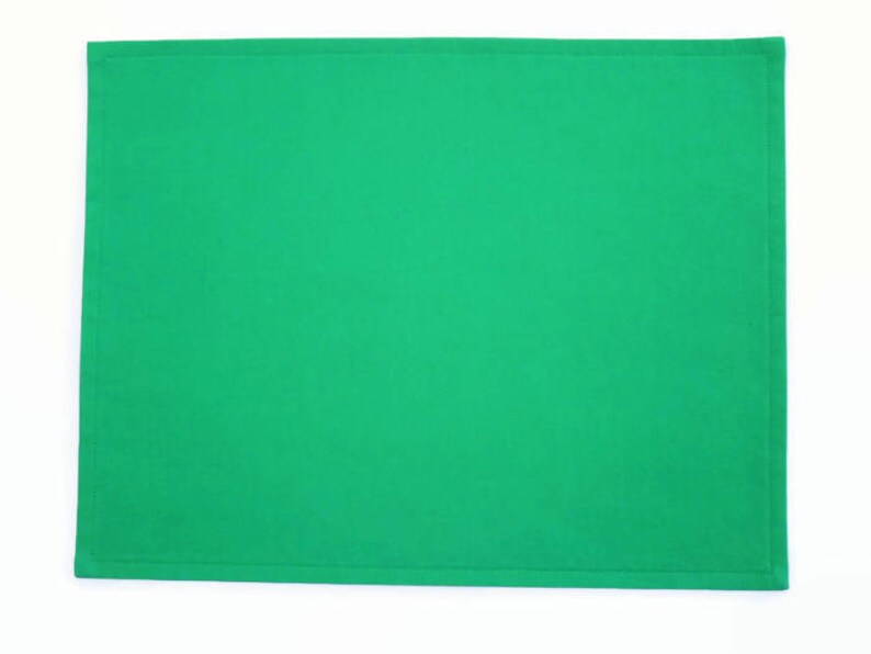 Solid Green Placemats Set of 2 in 9 Colors & Optional Etsy