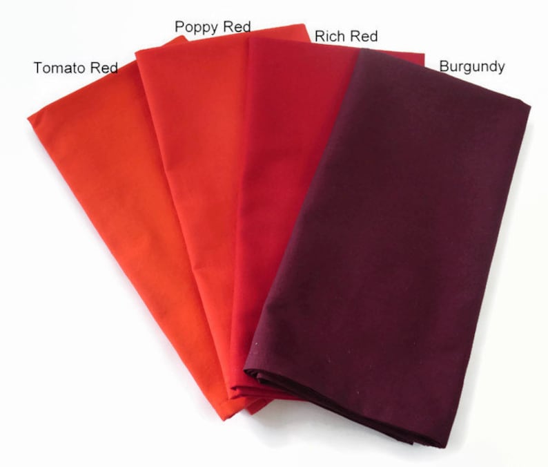 in 4 Color Options including Burgundy Set of 4 or 6 Solid Red Cloth Napkins