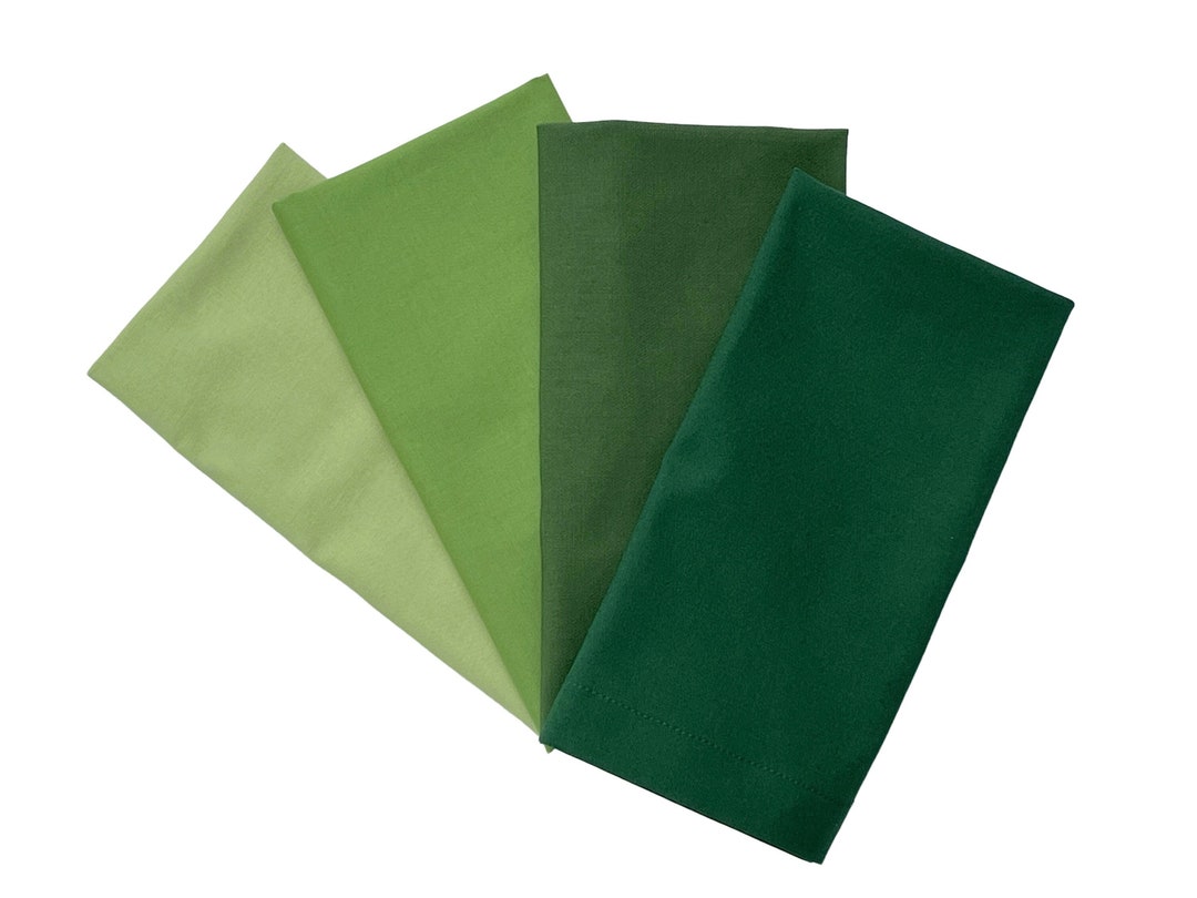 Solid Green Cloth Napkins, Set of 4 or 6, 100 Cotton, for Everyday Use