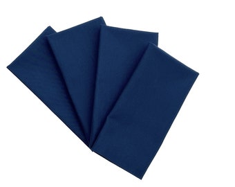 Solid Navy Blue Cloth Napkins, Set of 4 or 6, Dark Blue Cotton Table Linens, for Everyday Use