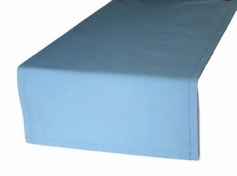 Solid Light Blue Runner Solid Navy Table Runner Solid Blue Table Runner in 4 Colors and 8 Length Options Blue Cloth Table Runner