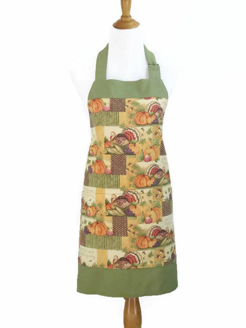 Women's Thanksgiving Apron with Large Pockets in a Pretty Etsy