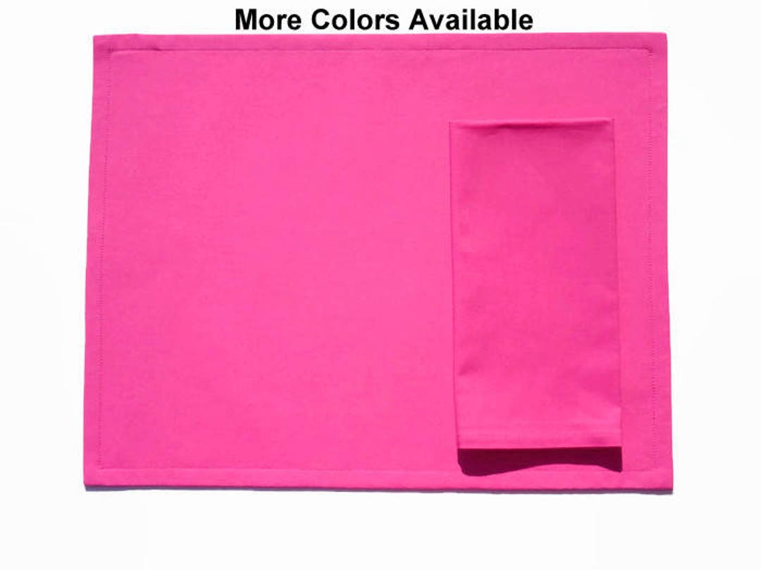 Solid Pink Cloth Placemats, Set of 2, in Hot Pink, Light Pink, or