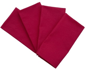 Solid Red Cloth Napkins, 100% Cotton, Set of 4 or 6, in Burgundy also, for Everyday Use for Lunch or Dinner