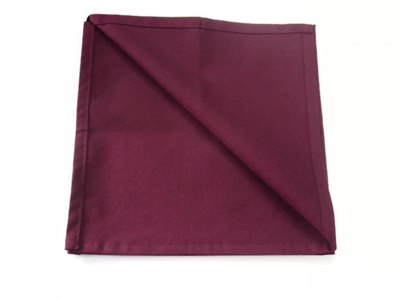 in 4 Color Options including Burgundy Set of 4 or 6 Solid Red Cloth Napkins