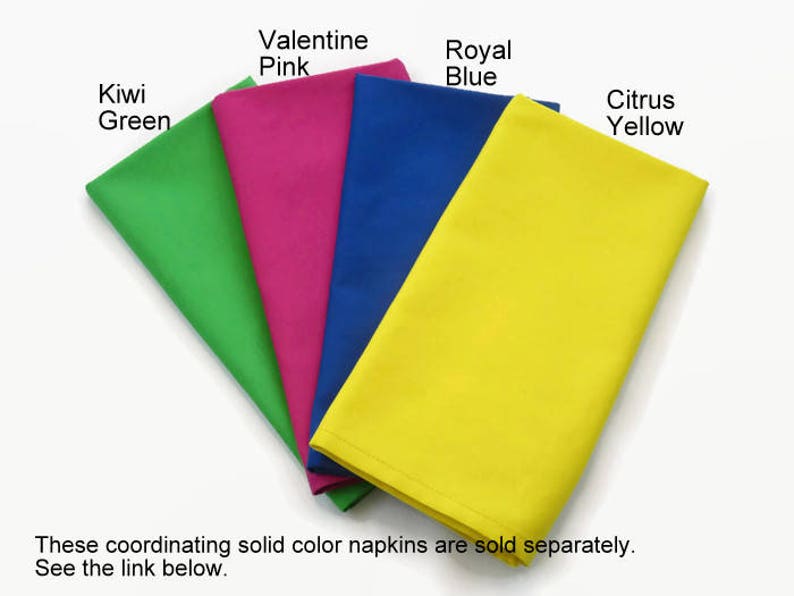 Set of 4 or 6 in a Cute Happy Birthday Cotton Print Birthday Party Cloth Napkins