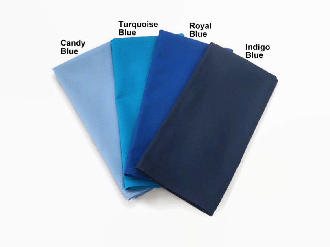 Solid Blue Cloth Placemats Set of 2 Rectangle in Dark or Etsy