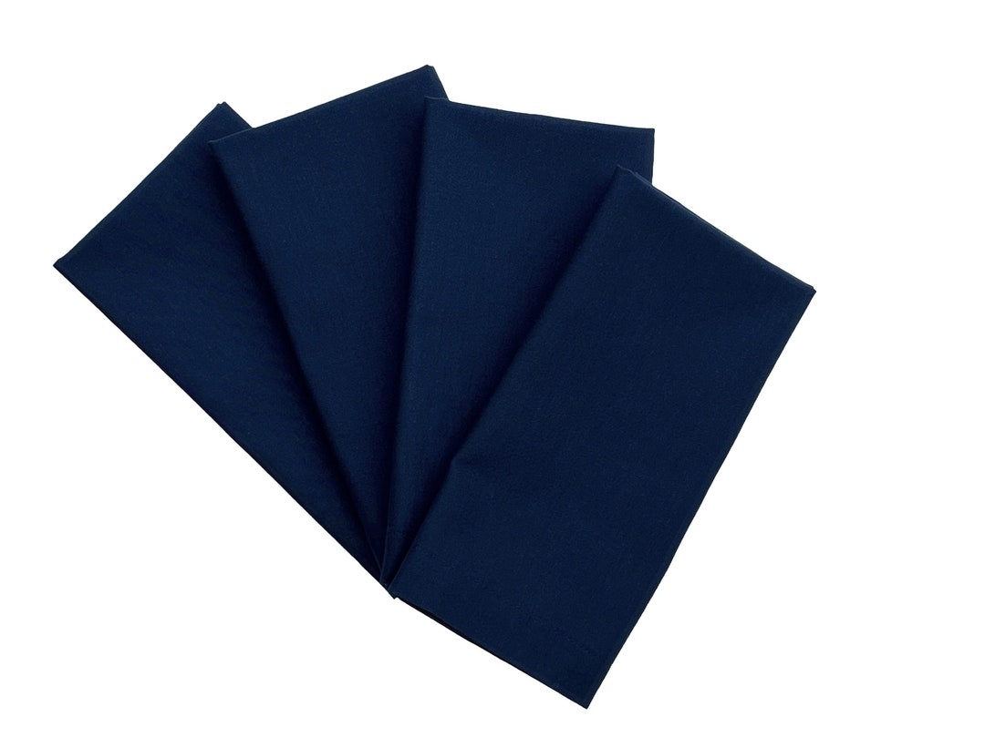 Solid Navy Blue Cloth Napkins Set of 4 or 6 Dark Blue Cotton Etsy