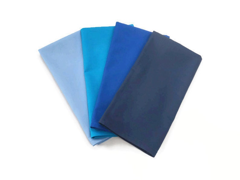 Solid Blue Cloth Napkins Set of 4 or 6 Blue Cotton Napkins Etsy