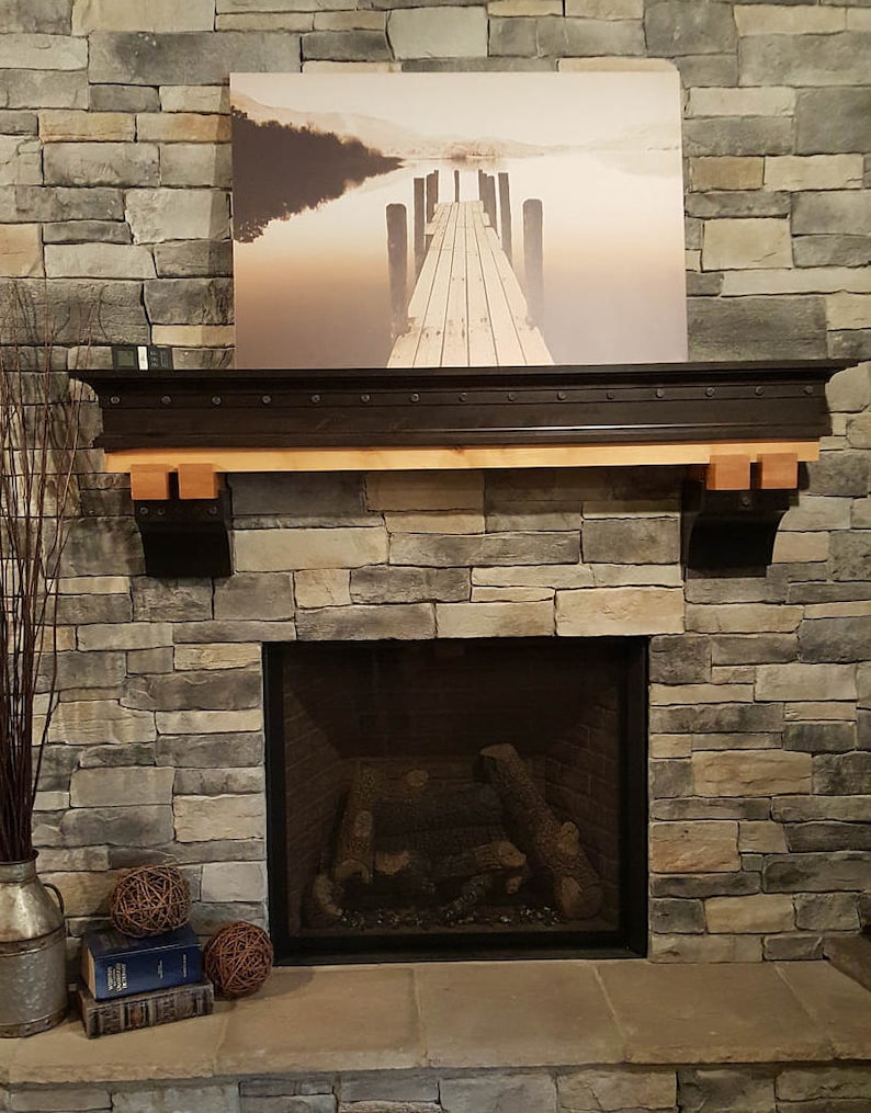 Fireplace Mantel Floating Shelf Knotty Alder Custom Sizing Etsy