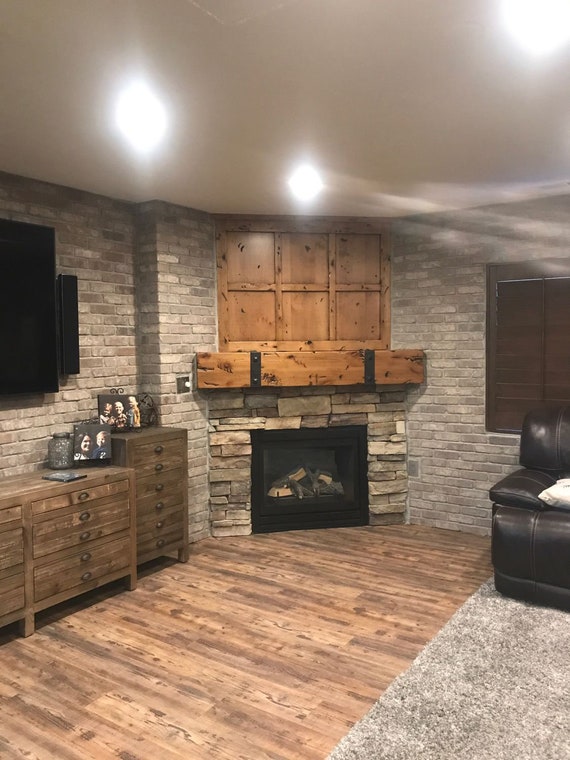 Fireplace Mantel u0026 Paneled Top Knotty Alder With Old World - Etsy