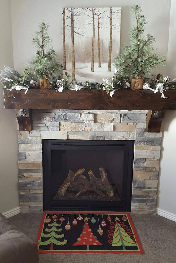 Fireplace Mantel Floating Handmade Beam Rustic 66 Wide On Etsy