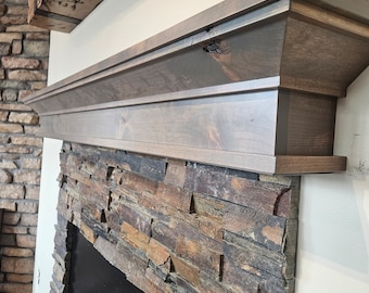 Fireplace Mantel Floating Knotty Alder Clean Modern Lines And Appearance, Our "Aspen" Mantel Will Absolutely Get Noticed!