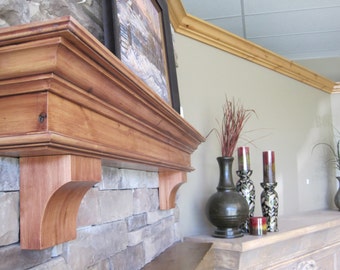 Custom Knotty Alder Fireplace Mantel Shelf – Summit Design