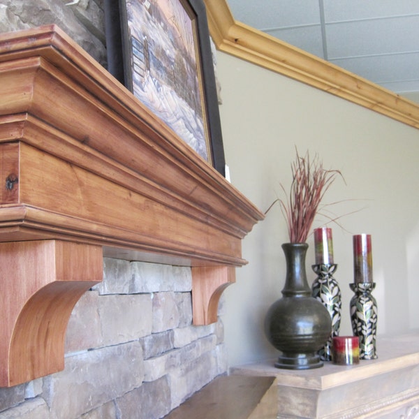 Custom Knotty Alder Fireplace Mantel Shelf – Summit Design