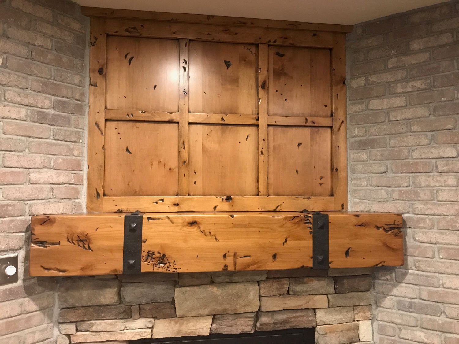 Fireplace Mantel u0026 Paneled Top Knotty Alder With Old World - Etsy