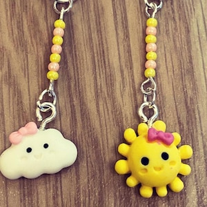 Kawaii Sun and Cloud Hearing Aid Charms