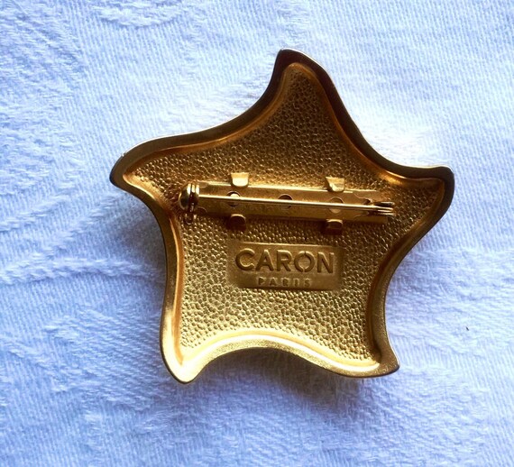 CARON Paris, plated brooch, star shaped seas, sig… - image 2