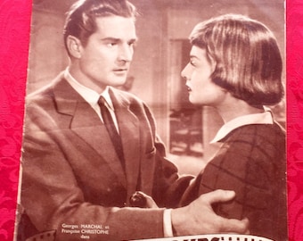 Old film Magazine vintage number 374 of 10 21, 1953, Mon Film, Georges Marchal and Francoise Christopher in "love end has aub"