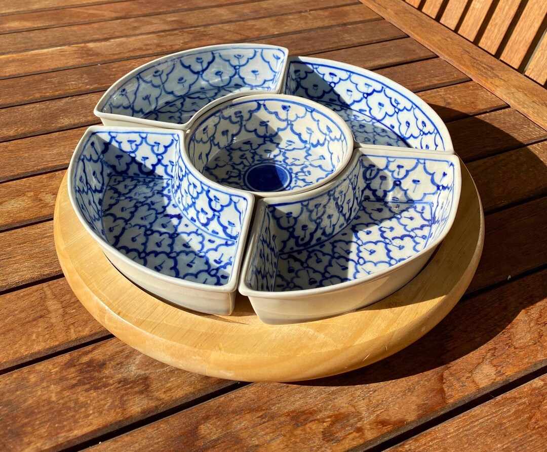 Turntable and Its 5 Removable Porcelain Cups, Aperitif Server, Pier ...