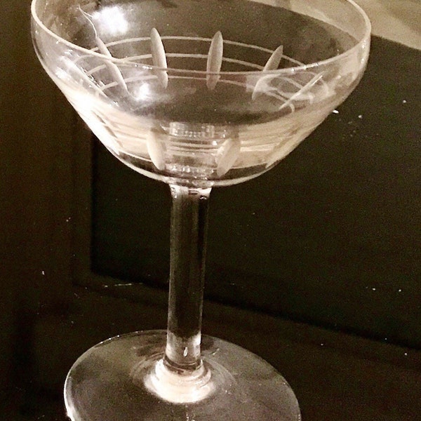 Coupe à champagne vintage, en verre cristallin, verre taillé,
