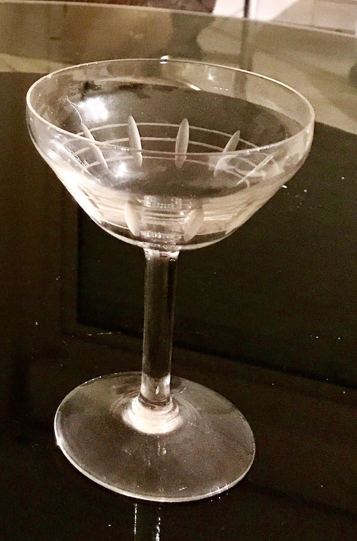 Coupe à Champagne Vintage, en Verre Cristallin, Taillé,