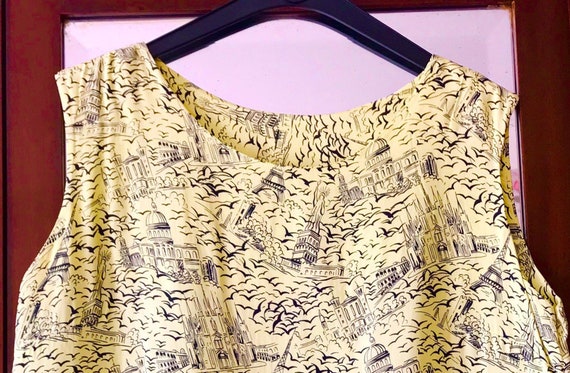 tight at the waist Vintage French sleeveless fluid heart-masked dress sundam dress in multicolored viscose cotton