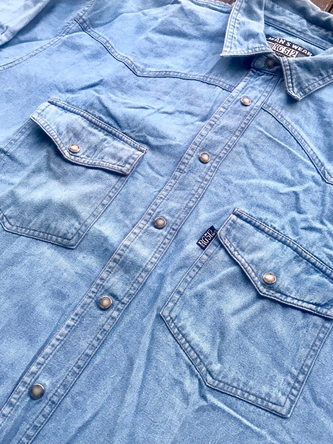 Camisa de jeans vintage 80s jeans s usan RG 512 talla L 42 Etsy Mexico