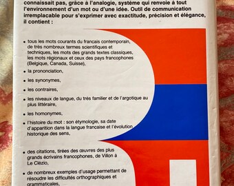 Dictionary Petit Robert 1 1981 French Language Spelling Etsy New Zealand