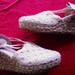 Women's rope wedge shoes, sneakers, white satin covered with embroidered cotton, wedding, size 40, US 8, UK 6.5 