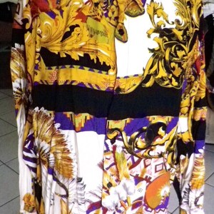 Women&#39;s shirt, blouse, blouse, vintage 80, feather and Indian pattern scarf fabric, size 42, L