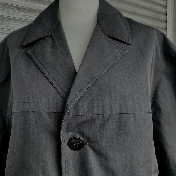 Imperméable, trench-coat, Tergal gris anthracite, vintage 70,