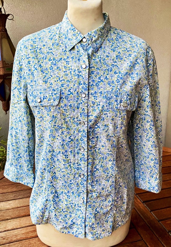 Shirt, women's blouse, curved blouse, 3/4 sleeves,