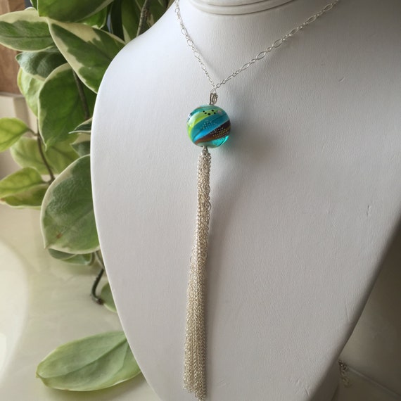 Artisan Necklace Sterling Silver Tassel Chain & Links  display picture 1