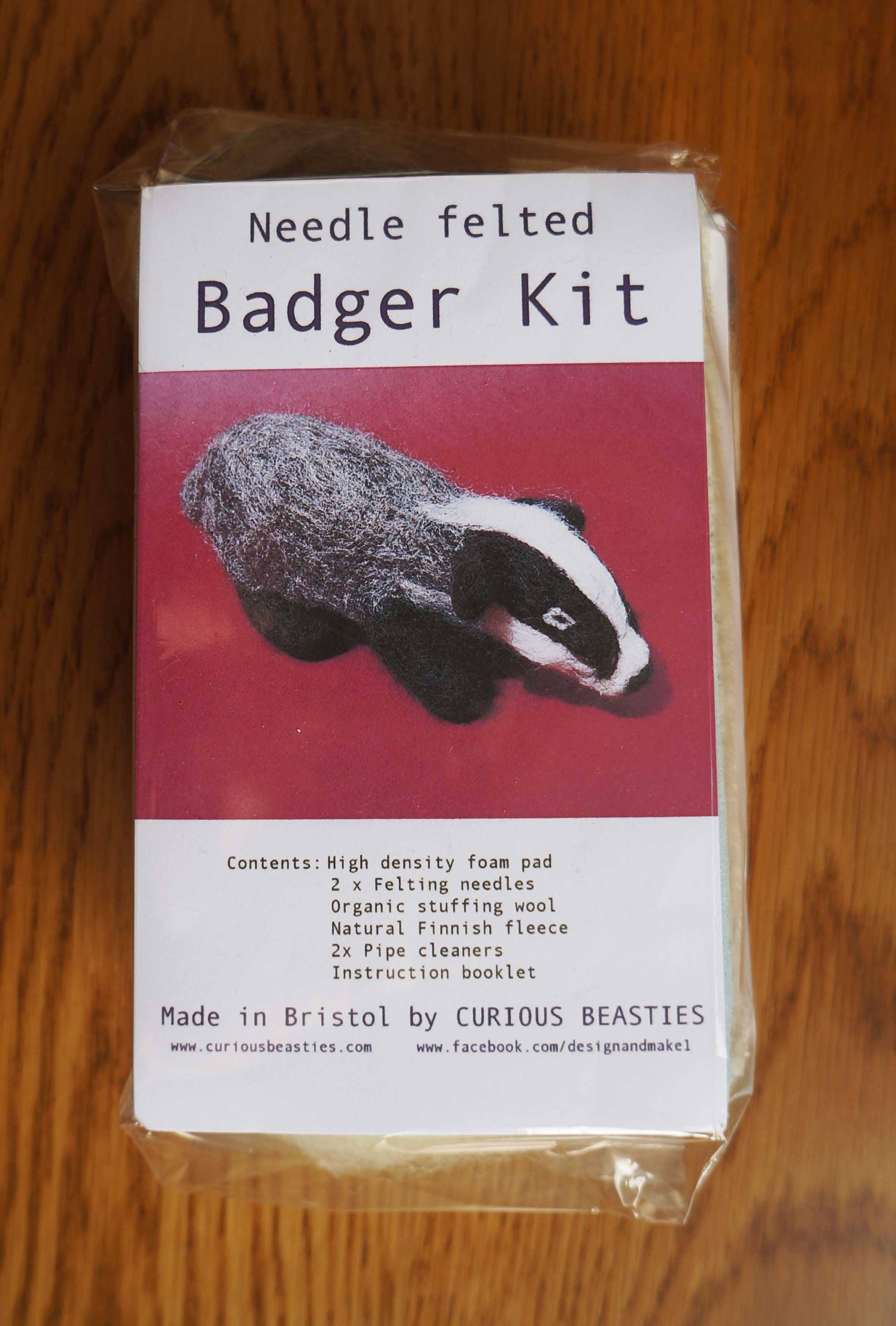 Badger Felt Sewing Kit Make Your Own Plush Animal Toy, Stocking Fillers,  Craft Kit, Sewing Kit for Children and Beginners 