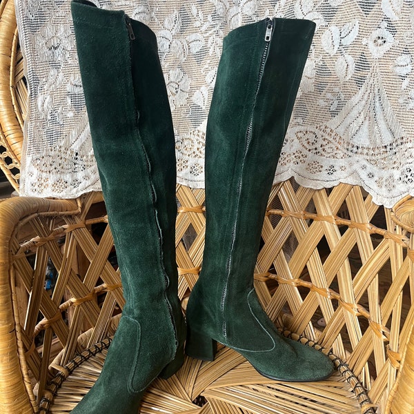 Bottes OTK en daim vintage des années 1960/70 Saks Fifth Avenue UK 5 US 6,5