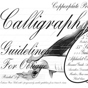 Learn English Calligraphy Hand Lettering Worksheet Copperplate A4 Printable 5 Sizes Exemplar Guidelines Instant Pdf Download Australia Made