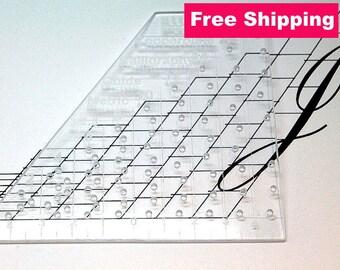 Calligraphy Ruler. Copperplate 55 degree. 9 Preset Guidline Sets. Easily Draw Ascenders, Descenders, Waist and Base Lines
