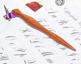 Blue Dyed Maple Oblique Calligraphy Dip Pen