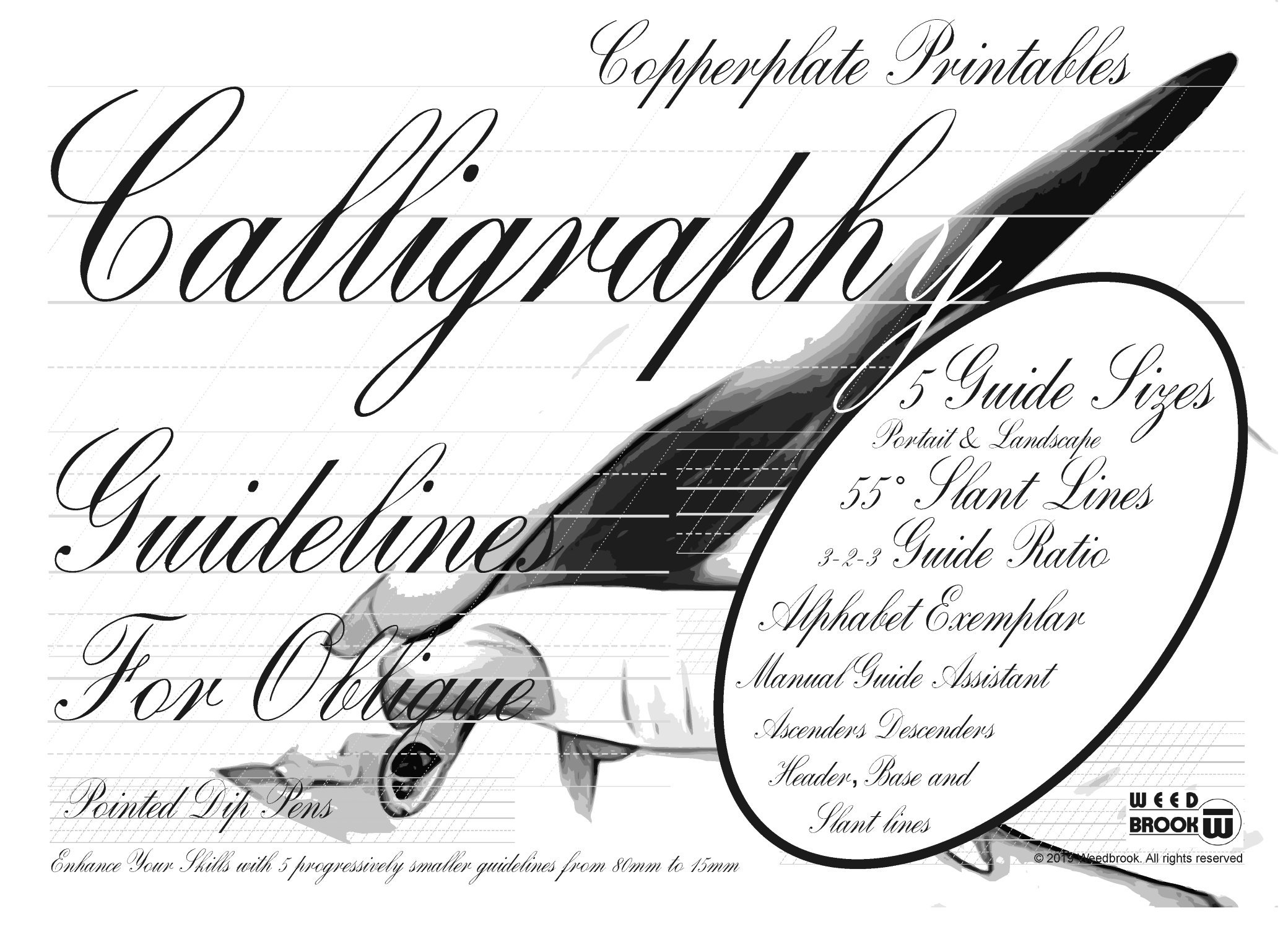Learn English Calligraphy Hand Lettering Worksheet Copperplate A4 ...