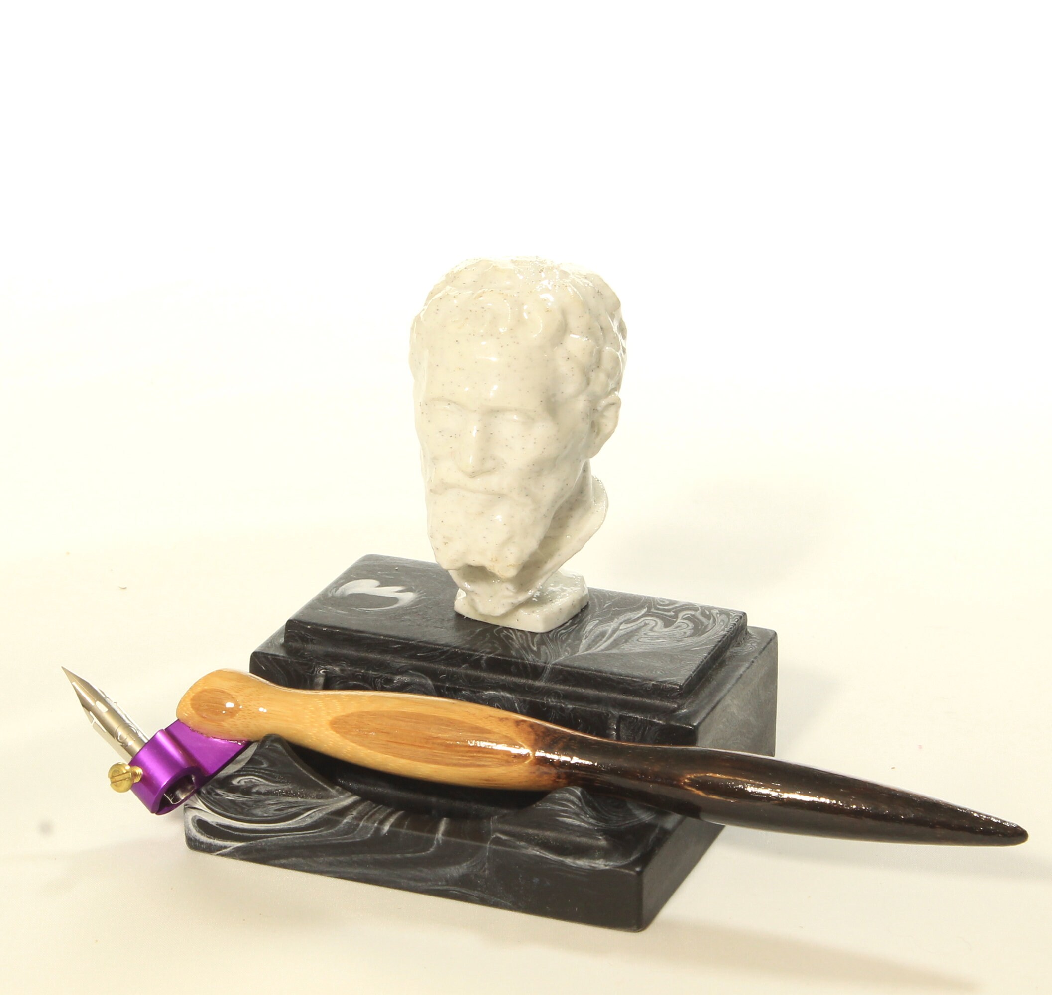 Desk Stand Desktop Fountain Pen Holder Marble Look Resin Etsy