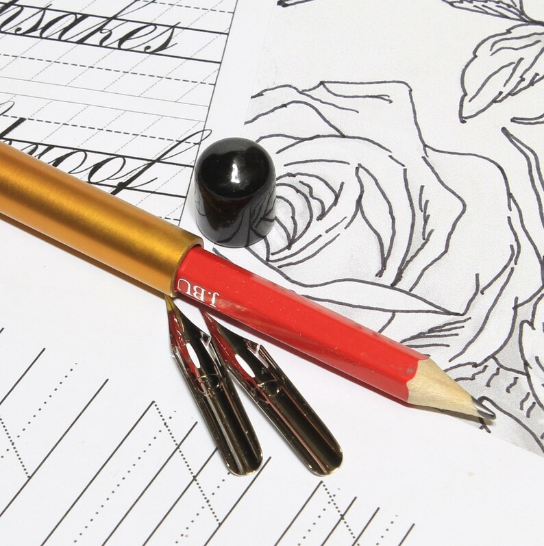 Straight Calligraphy Pen With Travel Storage Universal Removable Replaceable Nib Ferrule Tough Anodized Aluminum Suits Many Nibs Comic G etc