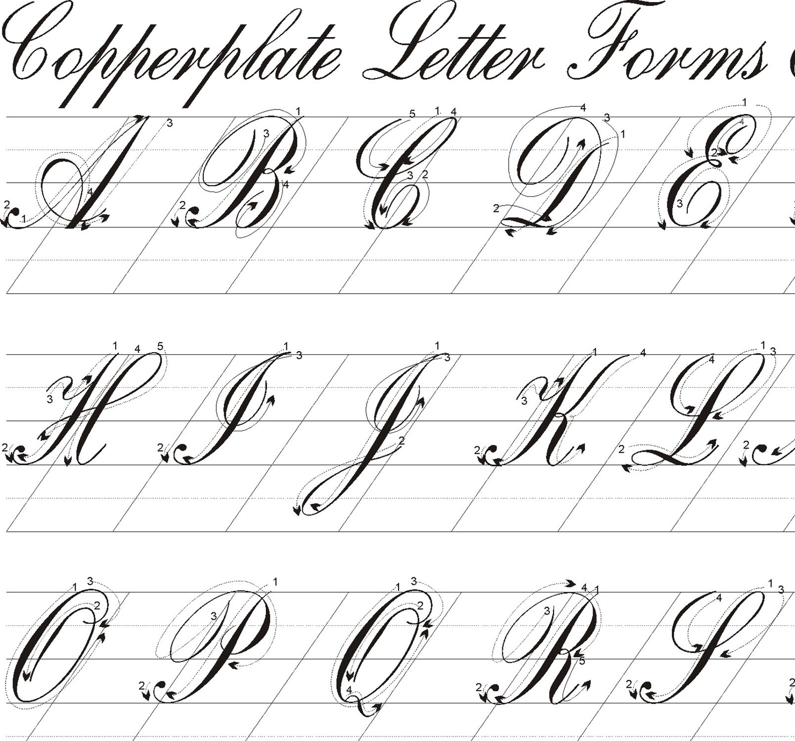 Learn English Calligraphy Hand Lettering Worksheet Copperplate A4 ...