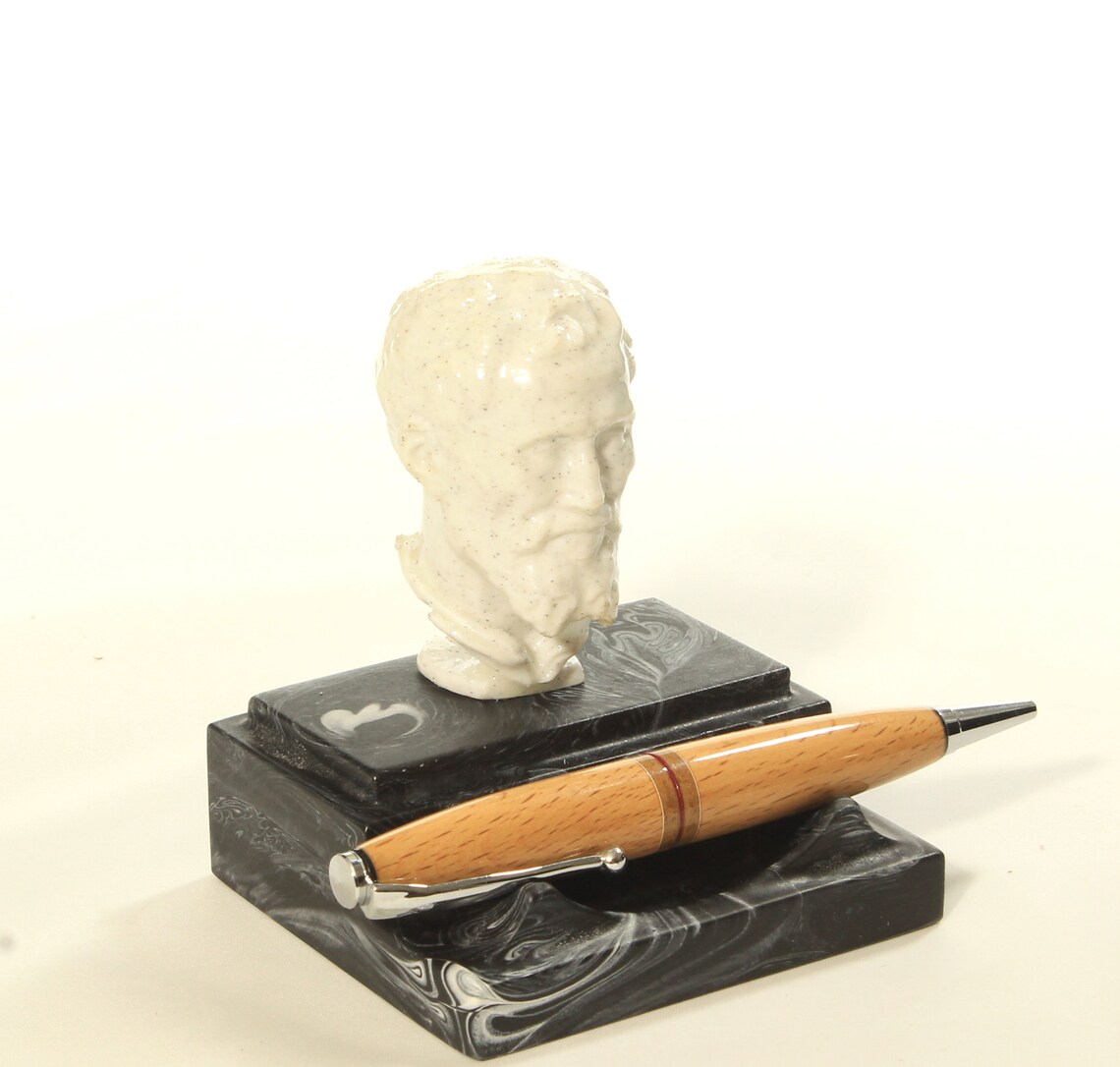 Desk Stand Desktop Fountain Pen Holder Marble Look Resin Etsy