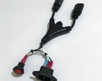 Componentes y suministros para pedaleras DIY: conjunto de alimentación con doble cable, entrada IEC e interruptor.